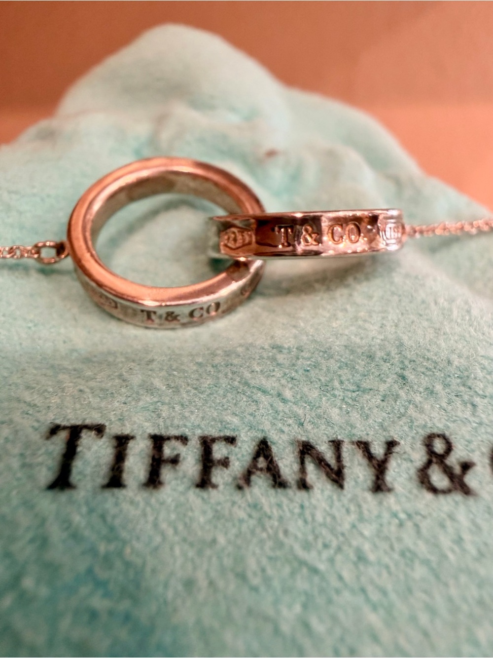 Tiffany & Co. Sterling Silver Interlocking Ring Necklace